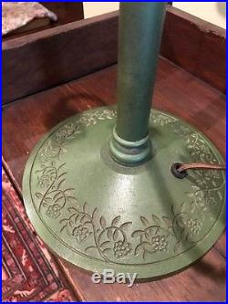 Bradley hubbard antique vintage slag glass arts crafts handel era lamp