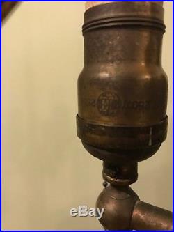 Bradley hubbard antique vintage slag glass arts crafts handel era lamp nr