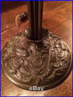 Bradley hubbard antique vintage slag glass arts crafts mission handel era lamp n