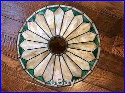 Bradley hubbard arts crafts leaded slag glass antique handel era lamp shade nr
