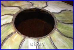 C1915 ARTS & CRAFTS FLORAL J A WHALEY SUESS LEADED GLASS SHADE