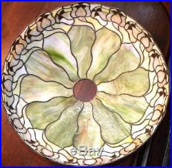 C1915 ARTS & CRAFTS FLORAL J A WHALEY SUESS LEADED GLASS SHADE