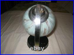 CZECH 1930s ART DECO GLASS DESK TABLE LAMP SCARCE DESIGN! WELL PRESERVED COND