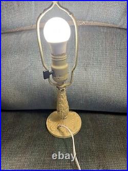 C 1920 Art Deco Boudoir Lamp withReverse Painted Glass Shade withPainted Metal Base