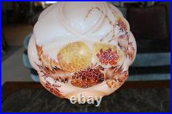 Cambridge RARE Antique Glass Floral Handpainted Chrysanthemum GWTW Table Lamp