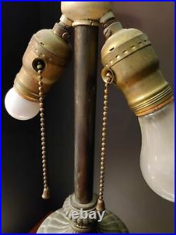 Caramel Slag glass lamp, Art Nouveau Era