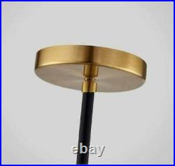 Ceiling light Brass and Matte Black Pendant with Opal Glass Shades Mid 5 Light