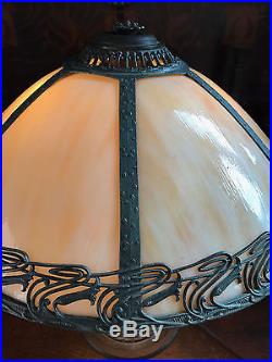 Charles parker arts crafts slag glass antique victorian handel bradley hubbard