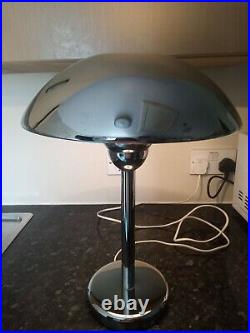 Chrome mushroom lamp, retro, vintage, art deco style, scandi style, dome, glass
