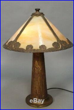Circa 1910 Lamp Arts And Crafts MissionCirca 1910 table lamp slag glass. (11033)