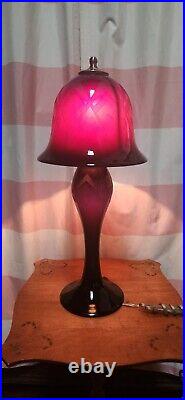 David Correa Dark Maroon Cameo Glass Lamp