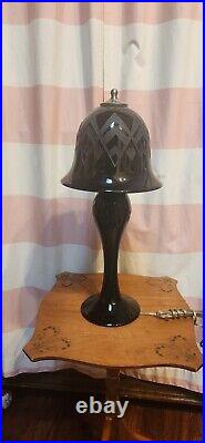 David Correa Dark Maroon Cameo Glass Lamp