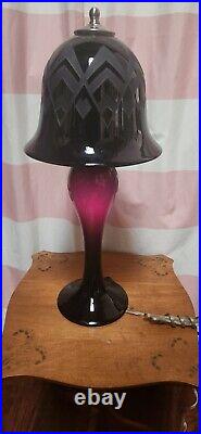 David Correa Dark Maroon Cameo Glass Lamp