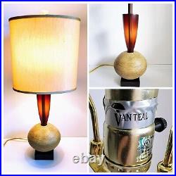 Designer HIVO VAN TEAL Mid-Century Modern Lucite Acrylic Table Lamp with Shade