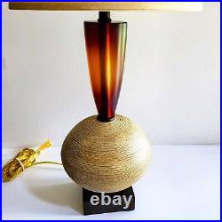 Designer HIVO VAN TEAL Mid-Century Modern Lucite Acrylic Table Lamp with Shade