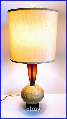 Designer HIVO VAN TEAL Mid-Century Modern Lucite Acrylic Table Lamp with Shade