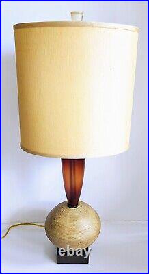 Designer HIVO VAN TEAL Mid-Century Modern Lucite Acrylic Table Lamp with Shade