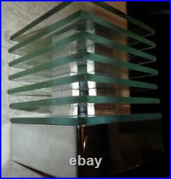 Desny Art Deco Lamp Rare Demeter Modernist Chrome & Glass Table After
