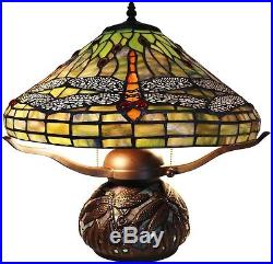 Dragonfly Tiffany Style Table Lamp Stained Glass Desk Art Deco Mission Craftsman