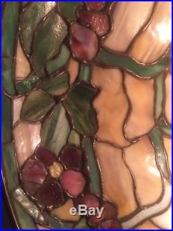 Duffner Kimberly, Leaded, Slag, Stained Glass Shade, Arts Crafts, Handel Lamp Era
