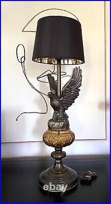 EAGLE Federal Vintage Art Deco Victorian Arts Crafts Lamp Cast Metal And Glass