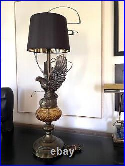 EAGLE Federal Vintage Art Deco Victorian Arts Crafts Lamp Cast Metal And Glass