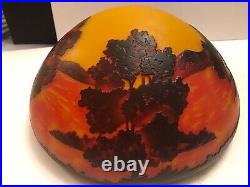 EMIILE GALLE, NEWithREPRO CAMEO GLASS LAMP, LOVELY SUNSET/FOREST/WATER SCENE