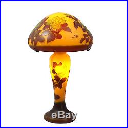 EMILE GALLE TABLE LAMP ART NOUVEAU STYLE FLOWERS L929 H 18.11in/D 10.63in