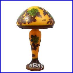 EMILE GALLE TABLE LAMP ART NOUVEAU STYLE FLOWERS L929 H 18.11in/D 10.63in