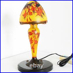 EMILE GALLE TABLE LAMP ART NOUVEAU STYLE FLOWERS L958 H 15.74in/D 7.08in