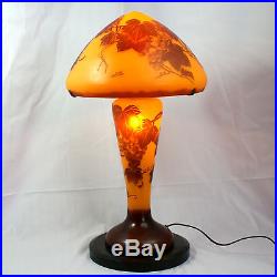EMILE GALLE TABLE LAMP ART NOUVEAU STYLE-VINE GRAPE L942 H 22.05in/D 13.78in