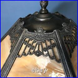 Early 20th Century Pittsburgh Glass Company Slag Glass Lamp
