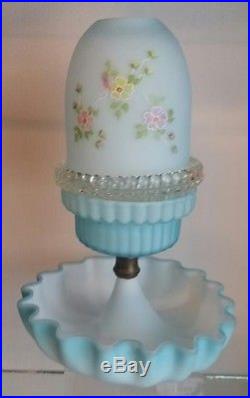 Early Art Glass Satin Glass Fairy Lamp C-1880