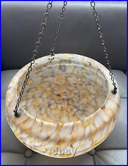 Early To Mid Century Large Art Deco Fly Catcher Chain Hung Ceiling Lamp Shade