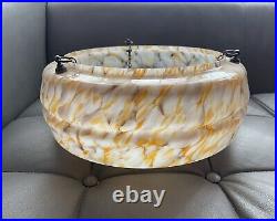 Early To Mid Century Large Art Deco Fly Catcher Chain Hung Ceiling Lamp Shade