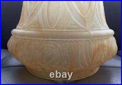 Early To Mid Century Very Large Art Deco Ceiling Lamp Shade Pressed Glass