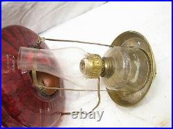 Electrified Cranberry Art Glass Shade Pendant Chandelier Ceiling Hall Light Lamp