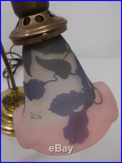 Emile Galle Cameo Art Glass Shade Lamp Circa 1890/1910