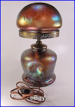 Exceptionally Rare LOETZ MEDICI Art Glass Lamp ca. 1902 Tiffany Era 19+ Tall
