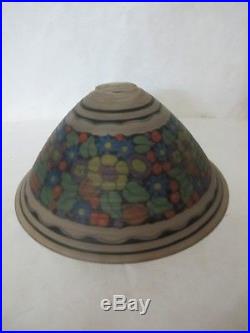 Extremely Rare C. 1920 Pairpoint Reverse-painted Lamp With Multi-colored Flowers