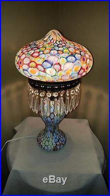 Extremely Rare MAGNIFICENT Venetian Millefiori glass murano lamp Vintage