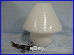 FANTASTIC VINTAGE MURANO MUSHROOM LAMP withSWIRL GLASS BY PAOLO VENINI, 1970's