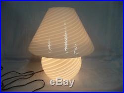 FANTASTIC VINTAGE MURANO MUSHROOM LAMP withSWIRL GLASS BY PAOLO VENINI, 1970's