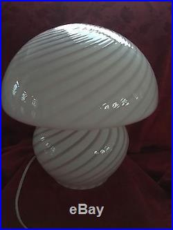 FLAWLESS Exquisite MURANO Glass VENINI VETRI MCM Soft Pink White MUSHROOM LAMP