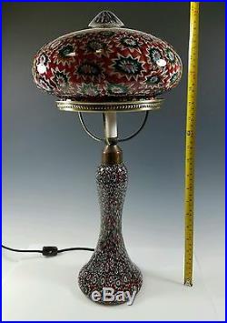 FRATELLI TOSO, MURANO, MILLEFIORI ART-GLASS MUSHROOM TABLE LAMP