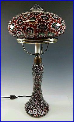 FRATELLI TOSO, MURANO, MILLEFIORI ART-GLASS MUSHROOM TABLE LAMP