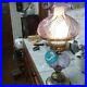 Fenton Antique Desk Lamp Pink Gold 53 cm High Art Glass Vintage Luxury Interior