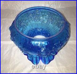 Fenton Colonial Blue Glass Rose Pattern Student Lamp