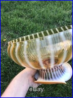 Fenton L. G. Wright Lamp Shade Honeysuckle Amber Opalescent Swirl Rare