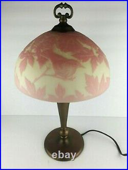 Fenton Made in Heaven Cameo Glass Lamp 51/100 Pink Burmese